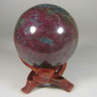 2.  1 " Ruby In Kyanite Sphere Ball W/ Stand - India - 53mm