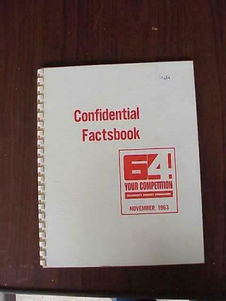 1964 Dodge Dart Dealer Salesman Facts Book Manufacturers Comparisons