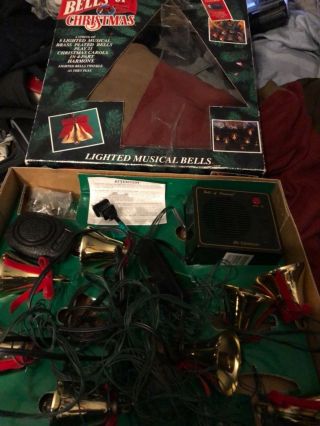 1992 Vintage Mr.  Christmas Bells Of Christmas Lighted Musical Bells Only 4 Work.