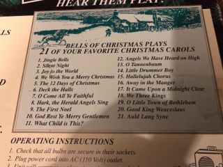 1992 Vintage Mr.  Christmas Bells of Christmas Lighted Musical Bells only 4 work. 7