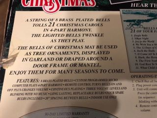 1992 Vintage Mr.  Christmas Bells of Christmas Lighted Musical Bells only 4 work. 8