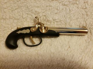 Pistol Gun Cigarette Lighter Vintage Brass Japan 7.  5 Inches Long