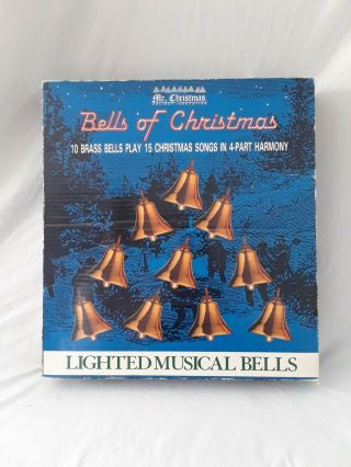 Vintage Mr.  Christmas Bells Of Christmas Lighted Musical Bells Plays 15 Songs