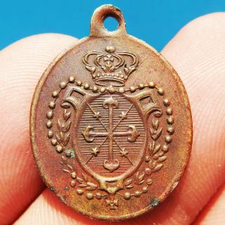 PRETTY BLESSED VIRGIN MARY MEDAL OLD 19TH CENTURY OUR LADY OF NIEVA CHARM 3