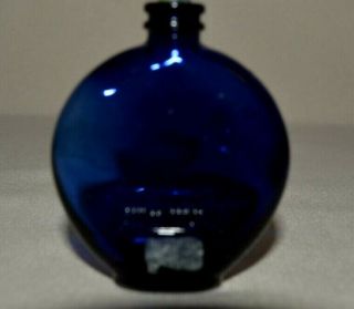 SMALL VIN.  LALIQUE FRENCH COBALT BLUE GLASS PERFUME BOTTLE WORTH DANS LA NUIT 4