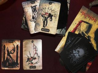 Hephoe Tarot Dark Black Lucifer Occult Russian 78 Cards Deck With Book