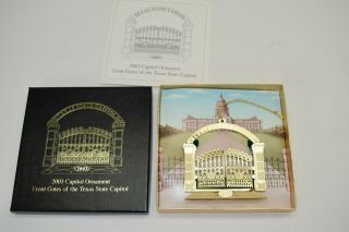 2003 Texas State Capitol Ornament Front Gates Box & Pamphlet