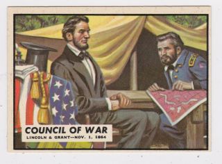 1962 Topps Civil War News Card 79 Council Of War (grant & Lincoln) Ex/nm