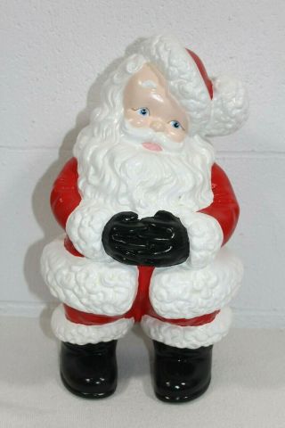 14 " Vintage Ceramic Atlantic Mold Santa Claus,  Hand Painted,  Euc Christmas
