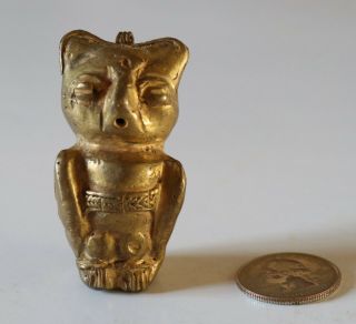Colombian Gold - Copper Tairona Tumbaga Owl Pendant