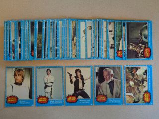 1977 Topps Star Wars Blue Series 1 Vintage Complete Trading Card Set 66 Cards