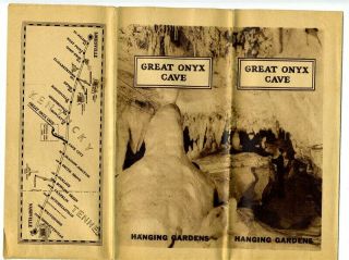Great Onyx Cave Sepia Tone Brochure 1930 
