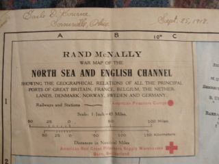 Rand McNally War Map - WWI - North Sea and English Channel 3