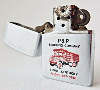 Vintage Rare Zippo Truck Advertising Lighter 1975 2 - Sided Engraving