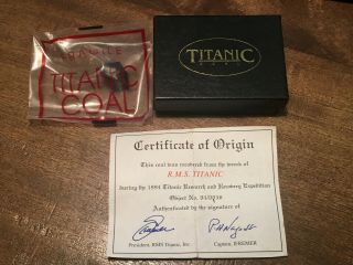 R.  M.  S.  Titanic Coal With Certificate Of Origin - White Star Line.