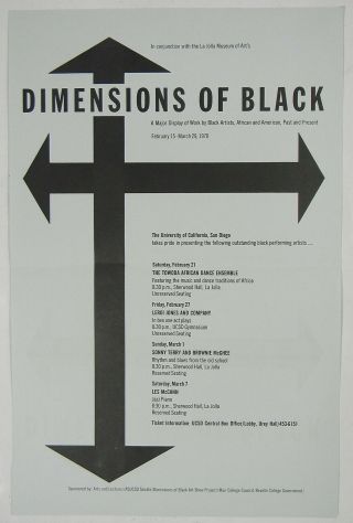 Dimensions Of Black Poster Les Mccann,  Leroi Jones,  Ucsd 1970 Ex Cond