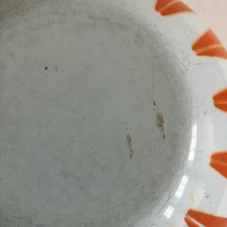 CathrineHolm Enamel Orange with White Lotus Bowl.  Norway 8 inches 5