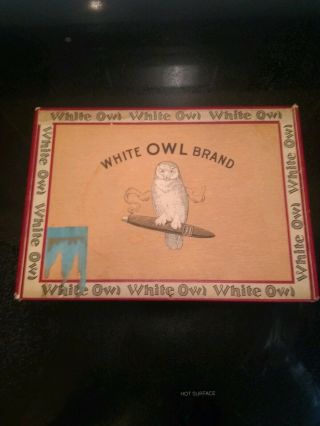Vintage 5 Cent Cigar Box Rare Old White Owl Box