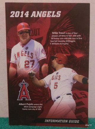 Los Angeles Angels 2014 Information Guide Mike Trout Albert Pujols Cover