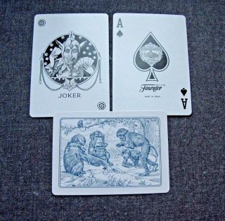 Vintage Monkeys Playing Cards In The Jungle By Fournier Spain Poker Card Deck
