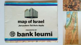 Map Of Israel,  Jerusalem,  Tel Aviv‬‏,  Haifa,  Presented By Bank Leumi 1981 English