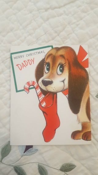 Vintage Hallmark Merry Christmas Daddy Card.