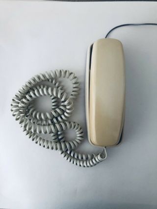 Vintage AT&T Trimline 210 Telephone Push Button Beige Wall X EXTRA LONG CORD 2