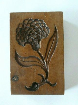 Antique - Hand Carved - Wood Cookie Mold -