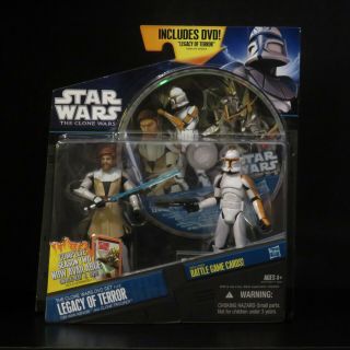 Hasbro Star Wars The Clone Wars Dvd Set Legacy Of Terror Obi - Wan And Trooper.