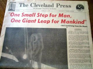 Apollo 11 Moon Landing,  Cleveland Press July 21,  1969,  Space,  Nasa,  50 Years Ago