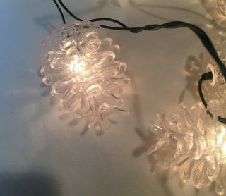 2 Vintage Pinecone Fancy Lights Christmas Tree Lights Indoor 10 Lights - Each