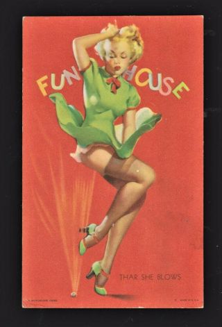 Gil Elvgren Mutoscope Pinup Girl Card 1944 Vintage Thar She Blows