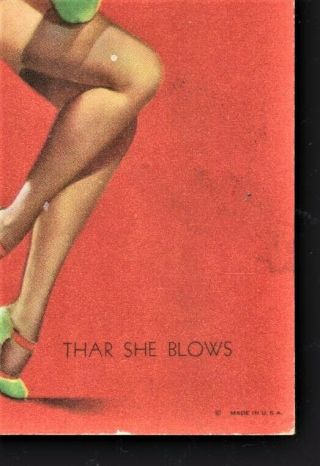 Gil Elvgren MUTOSCOPE Pinup Girl Card 1944 Vintage THAR SHE BLOWS 5
