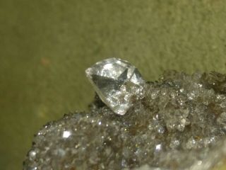 Natural Herkimer Diamond Quartz Crystal On Druzy Quartz Specimen