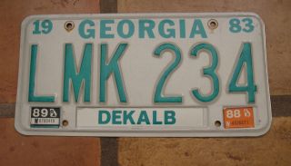 6 - Georgia 1983 License Plate Lmk 234 Number Dekalb County