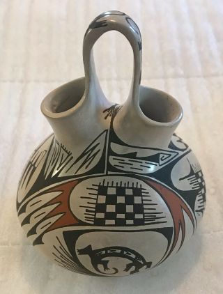 Mexican Pottery Native American Style Double Vase Lupe Corona