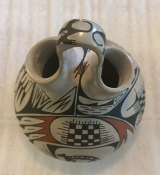 Mexican Pottery Native American Style Double Vase Lupe Corona 2