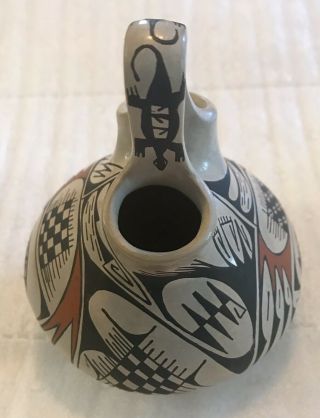 Mexican Pottery Native American Style Double Vase Lupe Corona 3