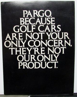 Vintage Pargo Golf Cars Dealer Sales Brochure Cart Bahama Bar Car Empire Utility