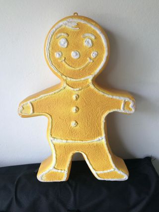 Gingerbread Man Christmas Blow Mold Figure Union Products 24 " Tall 2 Sided