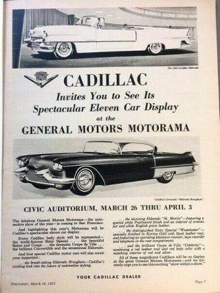 1955 Cadillac Eldorado Brougham Advertisement Print Art Car Ad Lg72