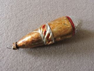 Antique German Glass Christmas Ornament - Cigar - 1940s