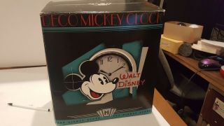 Deco Mickey Mouse Battery Operated Desk Clock W/Box 2