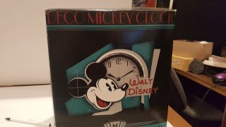 Deco Mickey Mouse Battery Operated Desk Clock W/Box 5