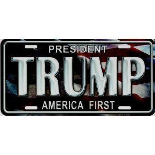 President Trump America First Flag Metal License Plate Made In Usa