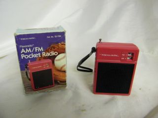 Vintage Red Realistic Radio Shack AM/FM Handheld Transistor Radio 3