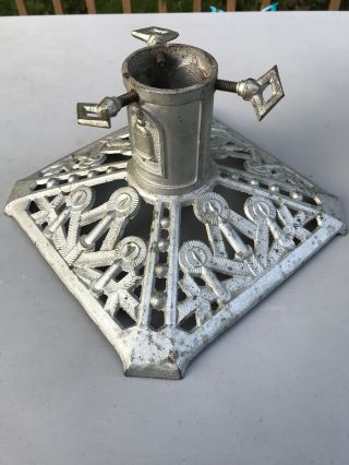 Vintage Antique Cast Iron German Christmas Tree Stand Ornate Candles
