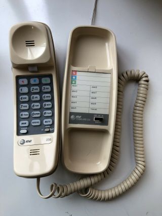 Vintage 90s At&t Trimline 230 Corded Telephone Beige