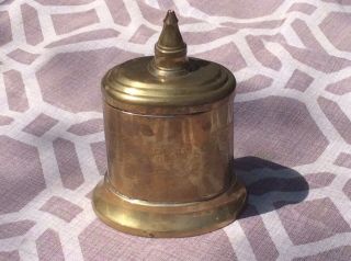 Antique Made In India Arts & Crafts Brass Hammered Tobacco Holder/humidor