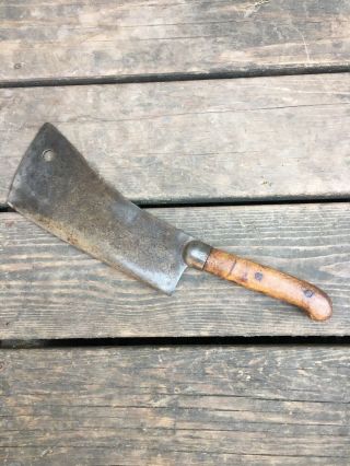 Old Vintage Antique Meat Cleaver Nichols Bros Butcher Knife Meat Tools